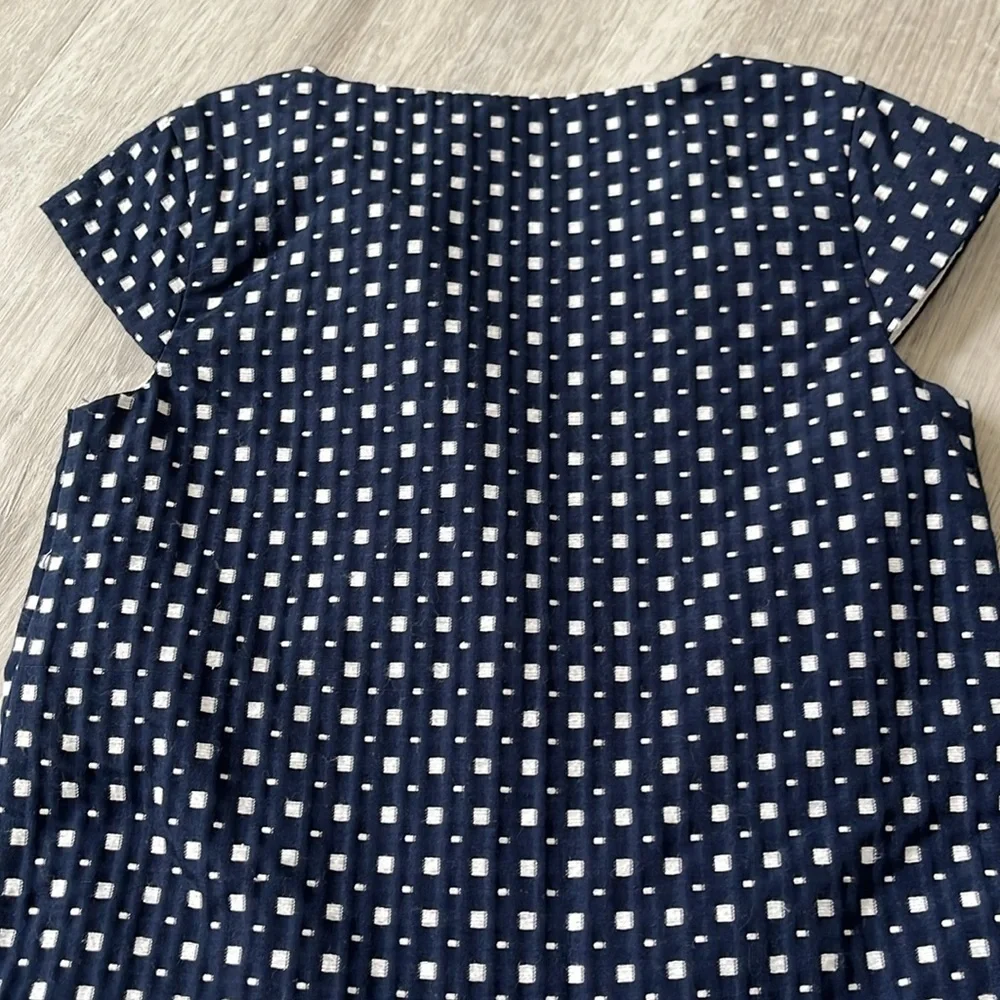 Janie and Jack Geo Print Dobby Dress Navy Classic Cotton Blend Girls 2T